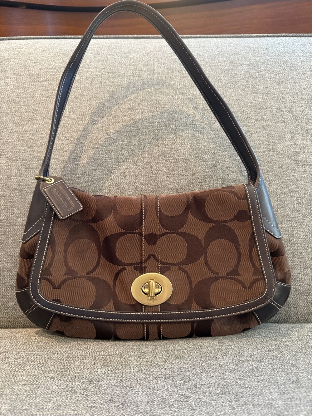 VTG Coach Chocolate Ergo Signature Flap Bag #11257 - Y2K Archival